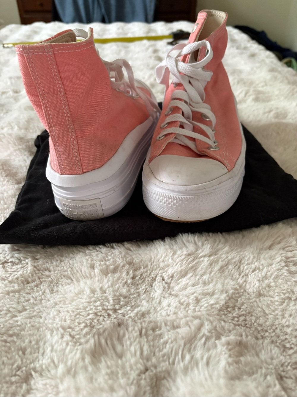 Converse Pink High Top Platform Canvas Sneakers - Picture 3 of 5